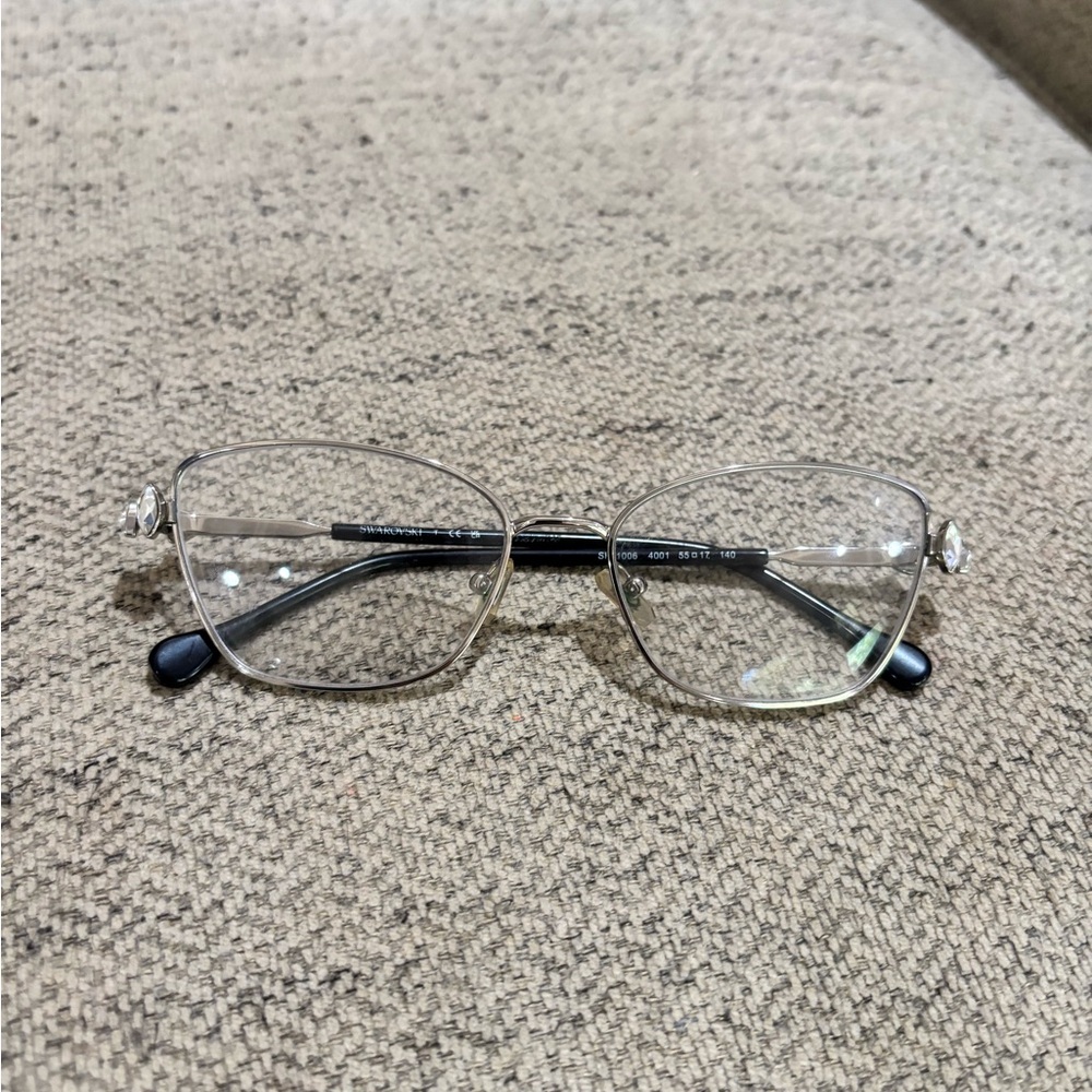 Swarovski SK 1006 4001 Silver Metal Pillow Eyeglasses 55-17-140 Frames
